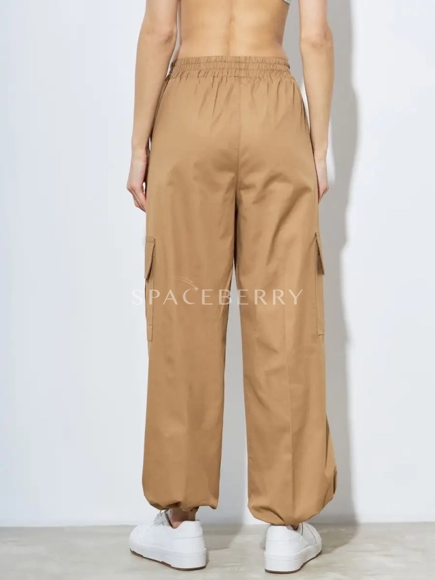 Брюки карго с карманами широкие, прямые штаны палаццо